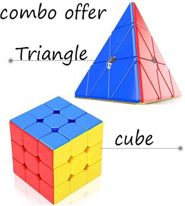 IB Traders HIGH SPEED COMBO OF 2 CUBE SET|3*3 PYRAMID TRIANGLE AND RUBIK CUBE