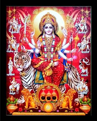 SUNINOW Nav durga Photo Frame | God Photo Frame | God Photos | bhagwan photo Religious Frame