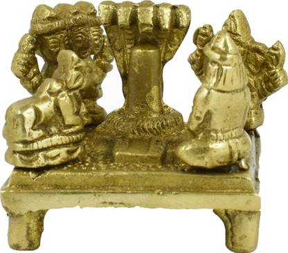 indian craft hub Shiv panchayat Beautiful and Spritual idol In Brass Gold | Small Size Decorative Showpiece  -  10 cm