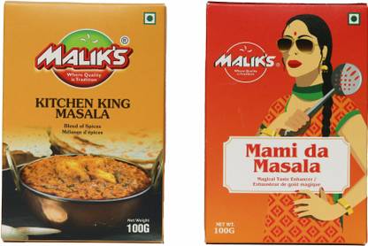 malik's Combo Pack of two (Kitchen King Masala Box (100 GM.) + Mami Da Masala box (100 GM.)
