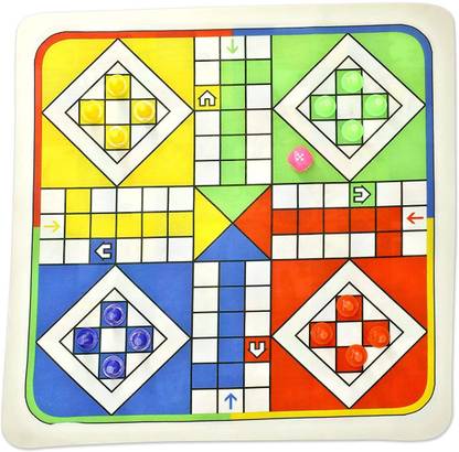 Keshav Creation Best Game For Kids 14*14 inch Ludo & Snake Ladder Board Game Special Edition 2 in 1 Games for Friends,Family,Kids Party/Playing/Ludo/Sap-sidi/board game(1 Dice and 16 Figures for 4 Players) Party & Fun Board Game
