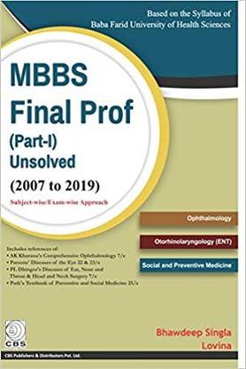 MBBS FINAL PROF (PART I) UNSOLVED (2007 TO 2019 (PB 2020)