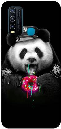 SSMORYA Back Cover for Vivo Y30 ,Funny Panda Multicolour Printed
