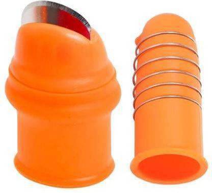 SUKHAD Quick Finger Rubber Vegetable Thumb Knife , Finger Covers for Kitchen and Garden, Thumb Cutter with Stainless Steel Blade Vegetable & Fruit Chopper