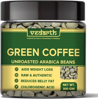 Vedarth Arabica Green Coffee Beans, AAA Grade. UnRoasted & Ground Coffee for Fat Loss Coffee Beans