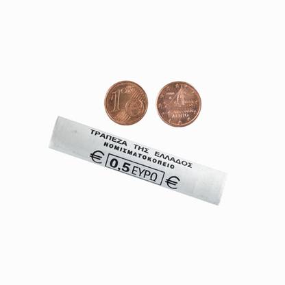 Mintage World Greece 1 Euro Cent Mint Roll 50 Coins Medieval Coin Collection