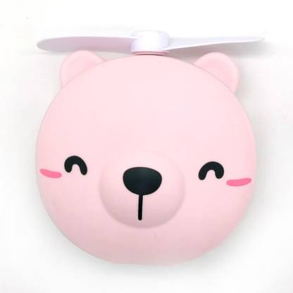 Renyke Mini Carton Make Up Mirror with LED Lights USB LED Cosmetic Mirror Fan