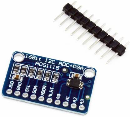 IDUINO ADS1115 16 Bit 16 Byte 4 Channel I2C IIC Analog-to-Digital ADC PGA Converter with Programmable Gain Amplifier High Precision ADC Converter Development Board for Arduino Raspberry Pi Electronic Components Electronic Hobby Kit