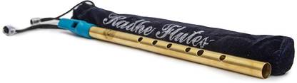 Radhe Flutes Brass Flute Soprano Vertical Blow Scale C Sharp With VELVET COVER Brass Flute