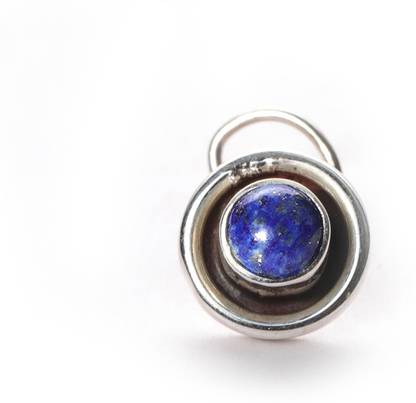 jsaj Lapis Lazuli Sterling Silver Plated Sterling Silver Nose Stud