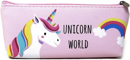 shubhcraft Unicorn Pouche for school stationary item birthday return gits for kids Pack of -1 Unicorn Art Polyester Pencil Box