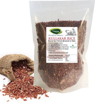 THANJAI NATURAL 10Kg Kullakar Rice Pure Oldest Traditional Method Farmed Red Raw Rice (Long Grain, Unpolished)