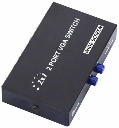 REC Trade VGA 2 in 1 Out 2 Port VGA Switch Press Button Two Way VGA Video Switcher Splitter for PC TV Monitor Media Streaming Device