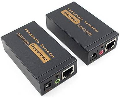 ELECTRO WOLF VGA Cable 100 m VGA Video Audio Extender Repeater Adapter Over Single RJ45 CAT5e/6 Network 1pair