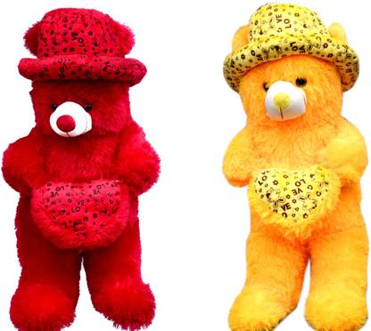 A S enterprize Lovable Cute Cap Teddy Pack of 2(45 Cm)  - 45 cm