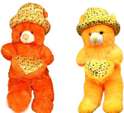 A S enterprize Lovable Cute Cap Teddy Pack of 2(45 Cm)  - 45 cm