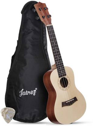 Juarez 23 Concert Ukulele Kit, Solid Spruce Top, AQUILA Strings (Strings Made in ITALY), Rosewood Fretboard & Bridge, Black Die Cast Tuners Machine Head, with Bag, Strap and Picks, Natural Concert Ukulele