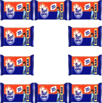 Surf excel STAIN ERASER DETERGENT BAR VALUE PACK 150 GM (pack of 10) Detergent Bar