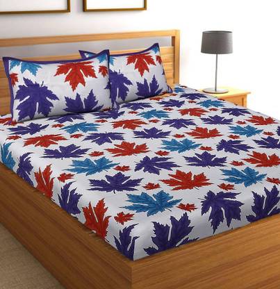 Ashnit 160 TC Cotton Queen Self Design Flat Bedsheet