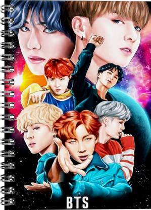 MG Brand BTS BT21 BANGTAN BOYS Kpop Spiral Bounded Rulled Notebook Diary A5 Size A5 Note Book Rulled 100 Pages