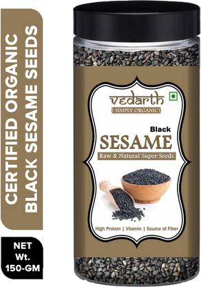 Vedarth Raw Black Sesaem Seeds , High in Nutrition Black Sesame Seeds