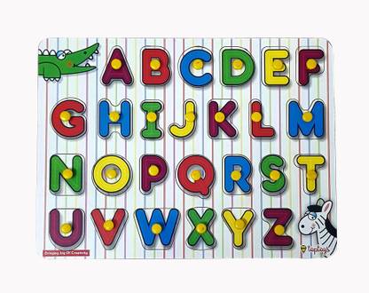 TOP TOYZ Wooden Alphabet Peg Puzzle Multicolor - 26