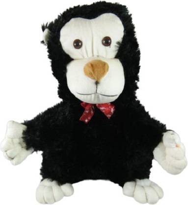 ganpati haat Cute and fluffy Monkey soft toy - 30cm(Black)  - 30 cm