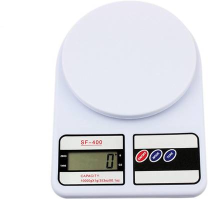 RTB sf 400 Electronic Digital 1Gram-10 Kg Weight Scale Kitchen Weight Scale Machine Measure for measuring fruits,shop,Food,Vegetable,vajan,kirana kata,kirana weight machine Weighing Scale for grocery,kata,taraju,shop,computer kata,tarazu,jewellery,sabzi,kirana, Weighing scale (White) Weighing Scale