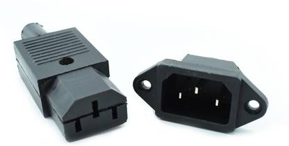 Ovicart 3 Pin Male Female Socket 250v 10A Male Female SMPS Socket Pair Wire Connector
