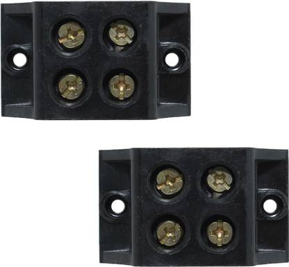 Ovicart 30A 2 Way Bakelite Connector Strip Black Screw Terminal Connection Block 2 Way Bakelite Connector Strip Wire Connector