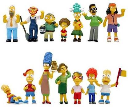 Simpsons The 14 Piece Figure Set Featurg Homer Simpson, Bart Simpson, Ned Flanders, Marge Simpson, Milhouse, Rod Flanders, Tod