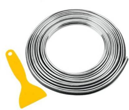 Love Me Metallic Silver Chrome Car Beading Roll For Door, Grill and Garnish Cover, Bumper, Window