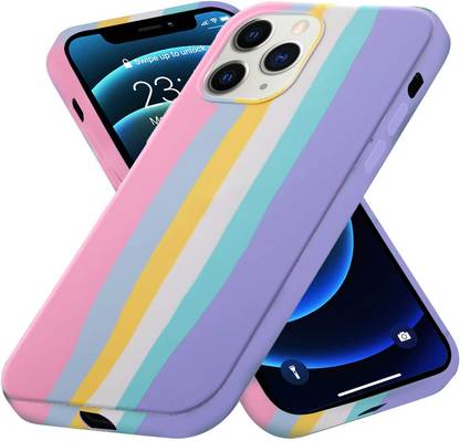 VONZEE Back Cover for iPhone 11 Pro Max Rainbow and Colourful Cover | Microfiber Shockproof Full Body Protection Case