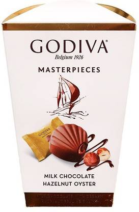 Godiva Milk Chocolate Hazelnut Oyster Chocolate Box, 117g Truffles