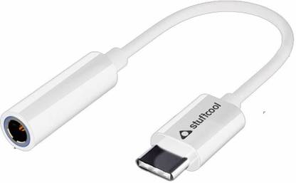 STUFFCOOL USB Type C Cable 0.12 m USB Type C to 3.5mm Aux Digital Audio Headphone Jack Adapter/Connector 12 cm - White