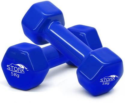 HACKERX Fitness Vinyl Coated 2 Pc dumbbell 5 Kg Each Fixed Weight Dumbbell Fixed Weight Dumbbell