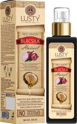 LUSTY A BEAUTY SENSE Red Onion BLACSILK Hair Oil Real Onion Extract Intensive Hair Fall Dandruff Treatment Hair Oil ( 200 ML ) Hair Oil