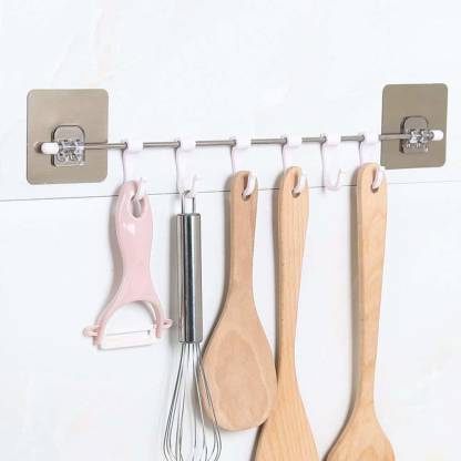 Triangle Ant ™ Multi-Functional Six Groups Without Drilling Hook,Kitchen Utensils Rack Holder Door Hanger