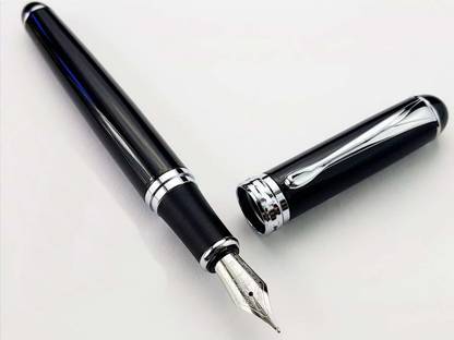Gold Leaf X-750 Plain Black FP-02 X-750 Fountain Pen Black Shjine Plain Design 0.7mm Nib 18KGP Fountain Pen Fountain Pen