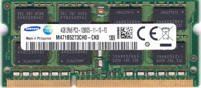 SAMSUNG M471B5273CH0-CK0 DDR3 4 GB Laptop (4GB DDR3 PC3-12800 1600MHz SODIMM CL11 204pin Chip Notebook Memory)