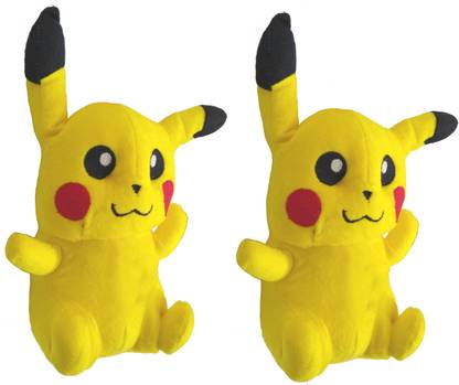 ReneReit Collection, Character Plus Stuffed Soft Toys Gift, Pokemon Pikachu Yellow (Set of 2)  - 25 cm