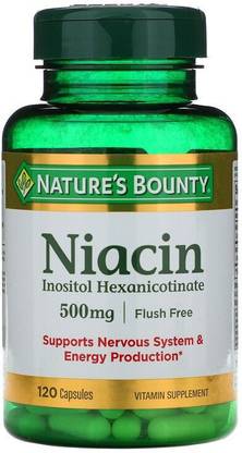 Nature's Bounty Flush Free Niacin 500 Mg, 120-Count