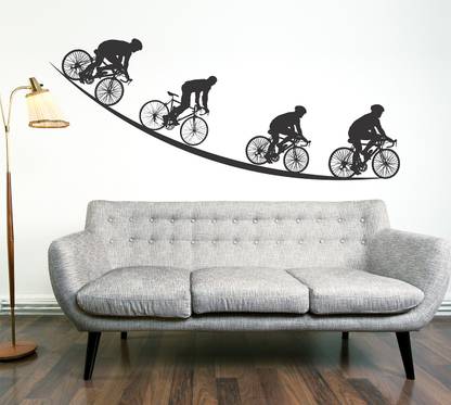 Littlebuds Cycling Medium Vinyl Wallstickers (120 cm x 50 cm)
