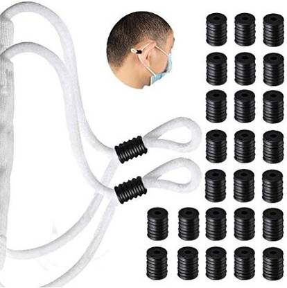 EGL Cord Locks Silicone Toggles for Drawstrings, Elastic Cord Adjuster, Rubber Cord Locks for Face Masks, Lanyard Buckle Non