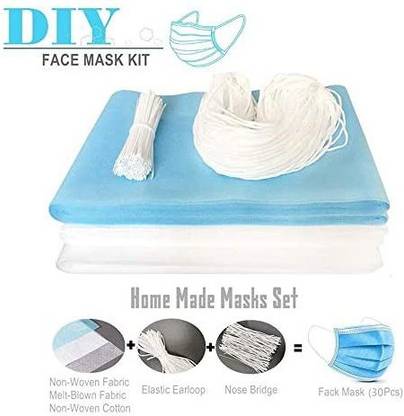 DERMIBEST Fabric Interfacing for Home Made Face Masks Sewing Craft, Pack Include 3 Layers Fabric (Microfiber Melt-Blown, Nonwovens,