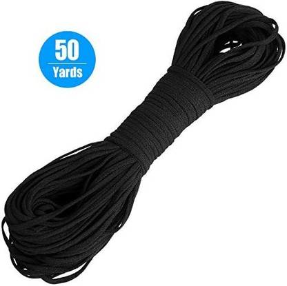 BBTO 50 Yards Length Braided Elastic Band for Face Mask, Elastic Cord Heavy Stretch High Elasticity Spool Knit Elastic Rope fo