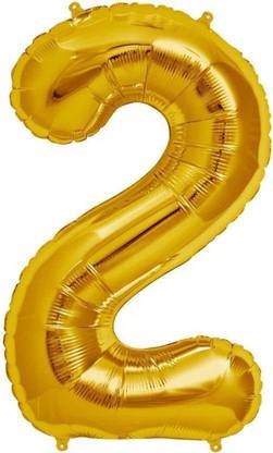 kubergift Solid Foil gold number ballon 2 Balloon