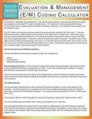Evaluation & Management (E/M) Coding Calculator
