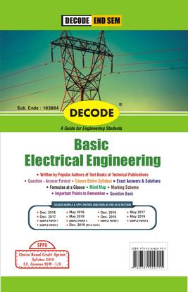 Decode Basic Electrical Engineering for SPPU 19 Course (FE -I/ II - Common - 103004)(END SEM)