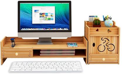 OET DIY Wooden Desk For LED Monitors Solid Wood Computer Desk